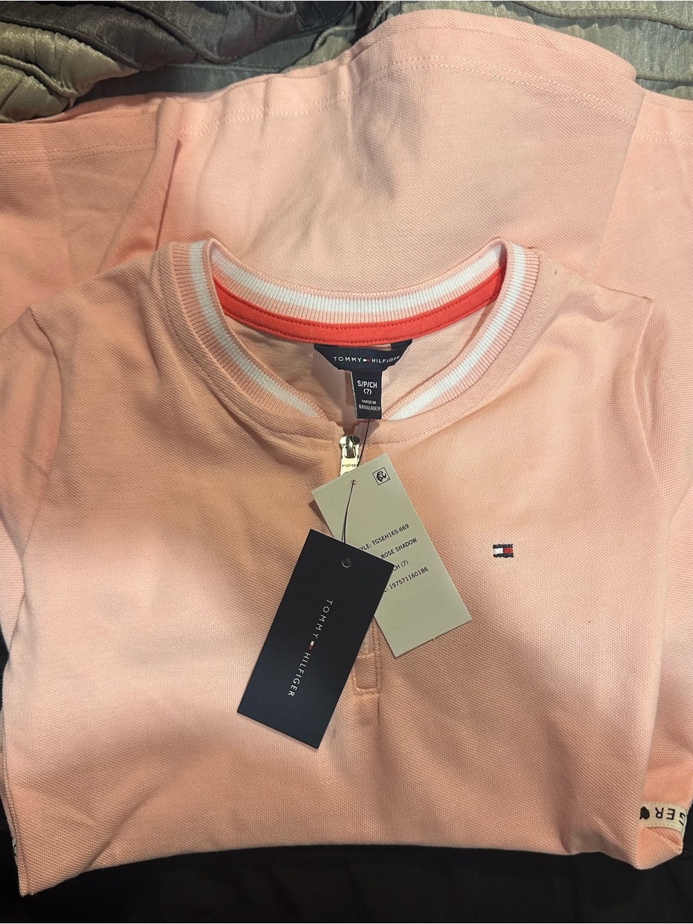 Tommy Hilfiger Light Pink Half-Zip girls dress